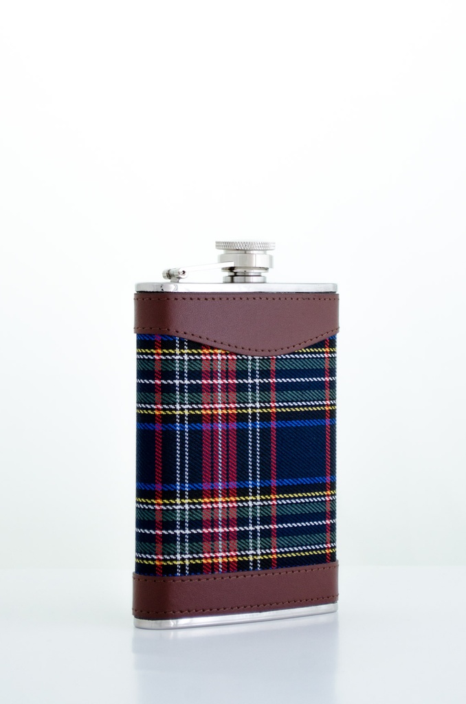 [Z0035] Flachmann 9 Edelstahl/Schottenkaro 8oz/240ml No.725847
