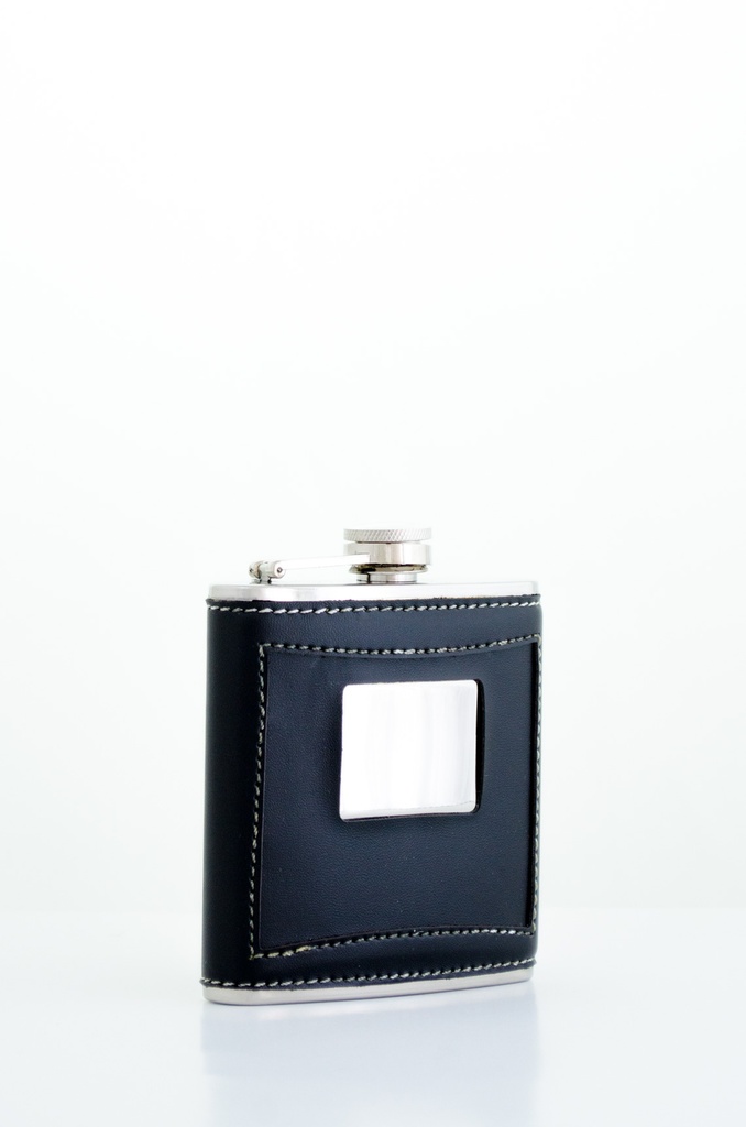 Flachmann Edelstahl schwarz Gravurfeld 6oz/180ml No.725660